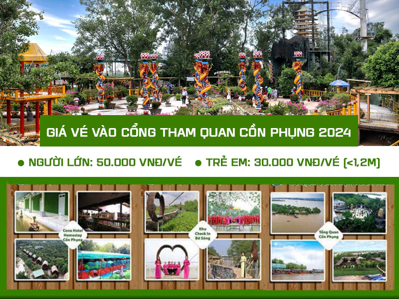 Giá vé tham quan Cồn Phụng năm 2024